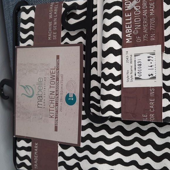 Contemporary Cotton Kitchen Dish Towel Printed Black White Urban Design - Picture 4 of 4